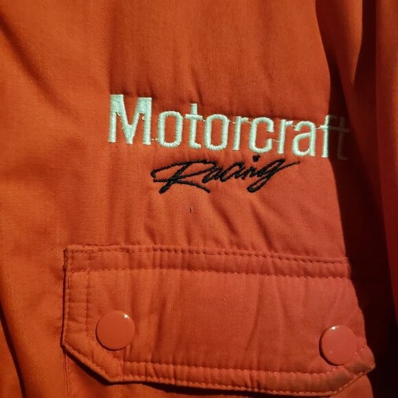 Vintage 80's MOTORCRAFT RACING Jacket L 80s Red coat/jacket Racer Coat - Picture 7 of 8